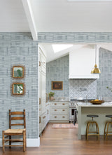 Callaway Denim Woven Stripes Wallpaper with Abstract Modern Stripe Pattern - A-Street Prints 4074-26620