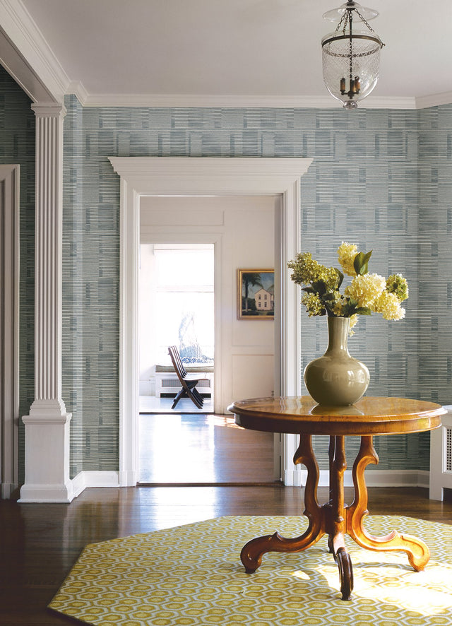 Callaway Denim Woven Stripes Wallpaper with Abstract Modern Stripe Pattern - A-Street Prints 4074-26620