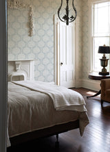 Zaria Light Blue Topiary Wallpaper with Botanical Trees Motif - A-Street Prints 4074-26622