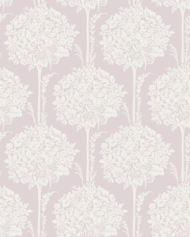 Zaria Lavender Topiary Wallpaper with Botanical Trees Motif - A-Street Prints 4074-26623
