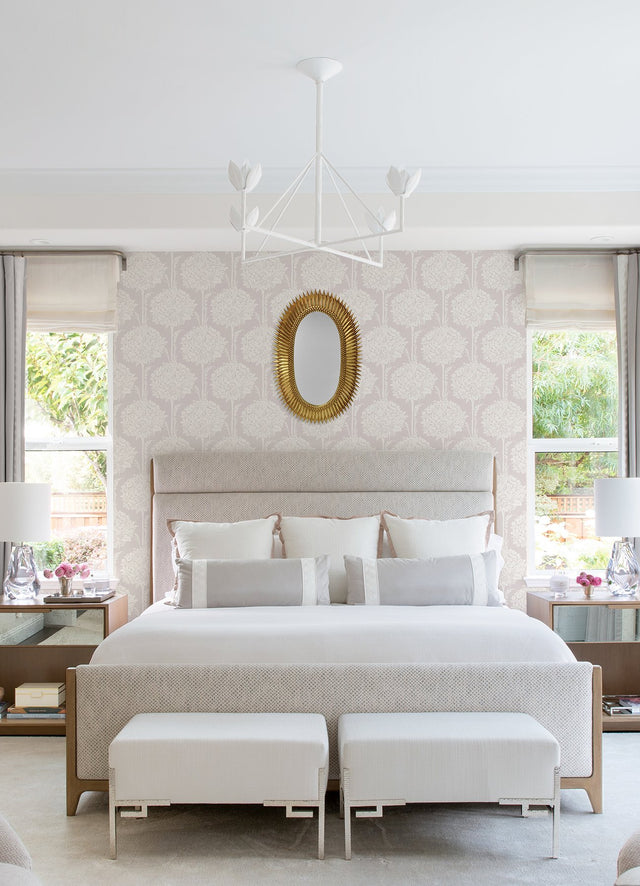 Zaria Lavender Topiary Wallpaper with Botanical Trees Motif - A-Street Prints 4074-26623