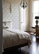 Zaria Grey Topiary Wallpaper with Botanical Trees Motif - A-Street Prints 4074-26625