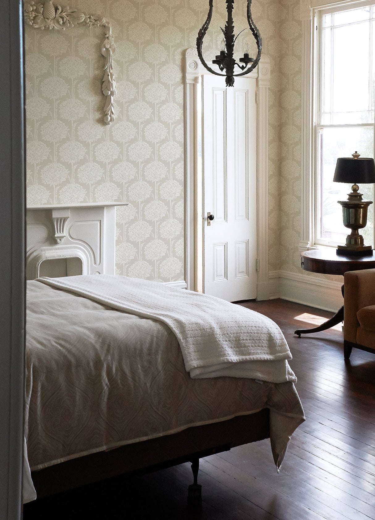 Zaria Taupe Topiary Wallpaper with Traditional Botanical Trees Motif - A-Street Prints 4074-26626