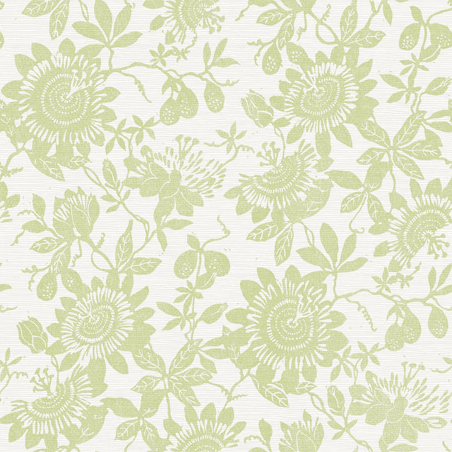 Helen Light Green Floral Trail Wallpaper with Modern Botanical Flowers - A-Street Prints 4074-26628