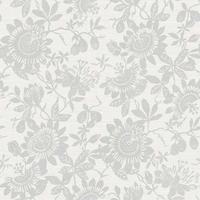 Helen Light Grey Floral Trail Wallpaper with Modern Botanical Flowers Pattern - A-Street Prints 4074-26629