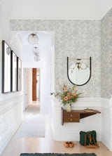 Helen Light Grey Floral Trail Wallpaper with Modern Botanical Flowers Pattern - A-Street Prints 4074-26629