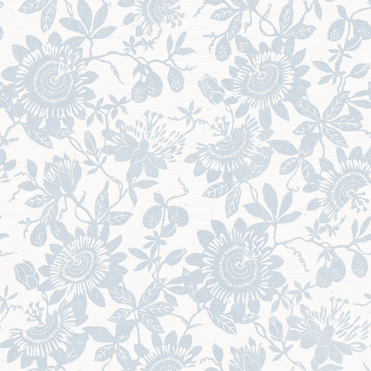 Helen Light Blue Floral Trail Wallpaper with Metallic Textured Botanical Pattern - A-Street Prints 4074-26631