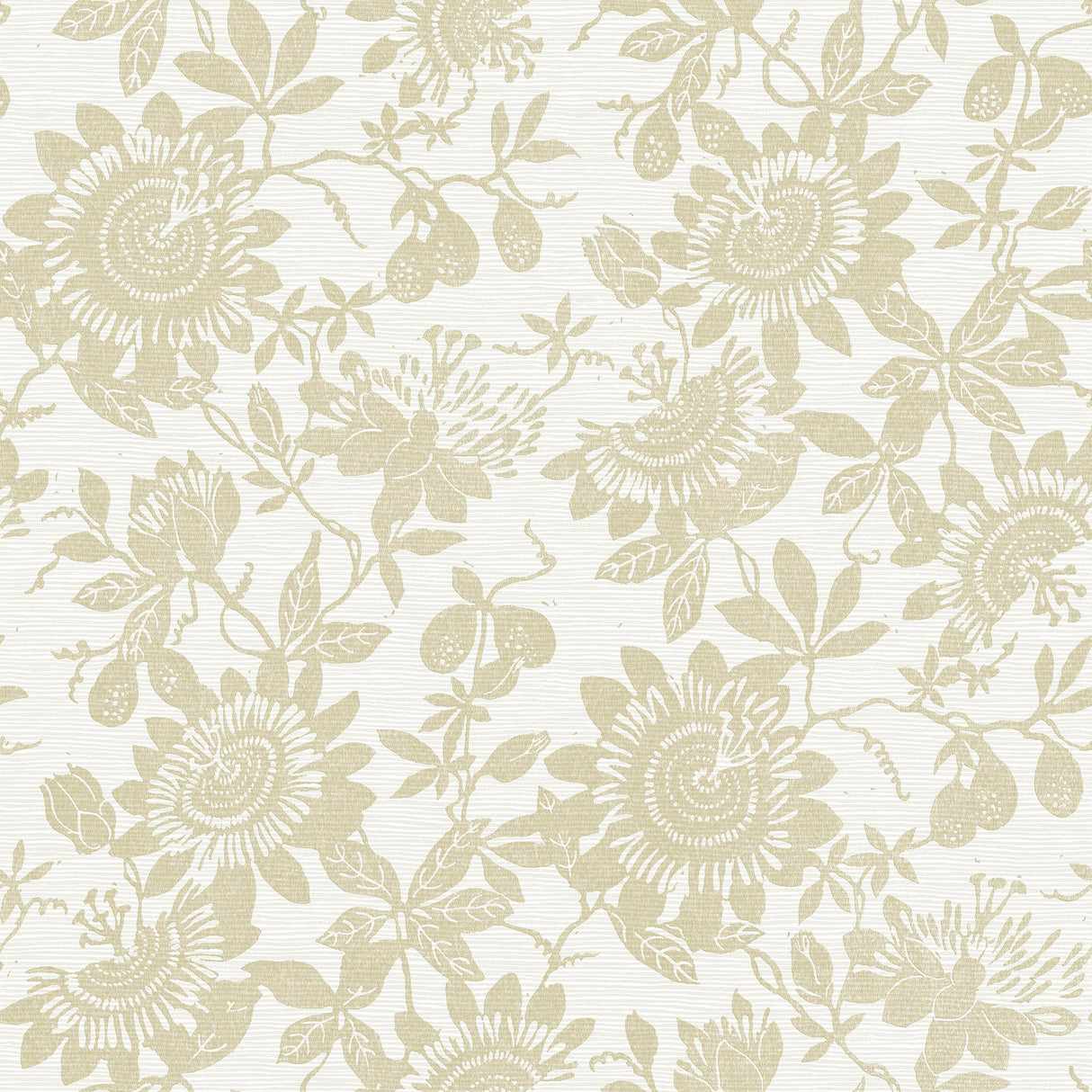 Helen Gold Floral Trail Wallpaper with Modern Botanical Flowers - Brewster 4074-26632