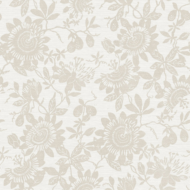 Helen Taupe Floral Trail Wallpaper with Modern Botanical Flowers - A-Street Prints 4074-26633