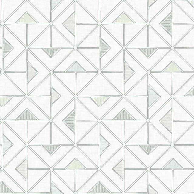 Jekyl Green Triangles Wallpaper with Retro Geometric Pattern - A-Street Prints 4074-26634