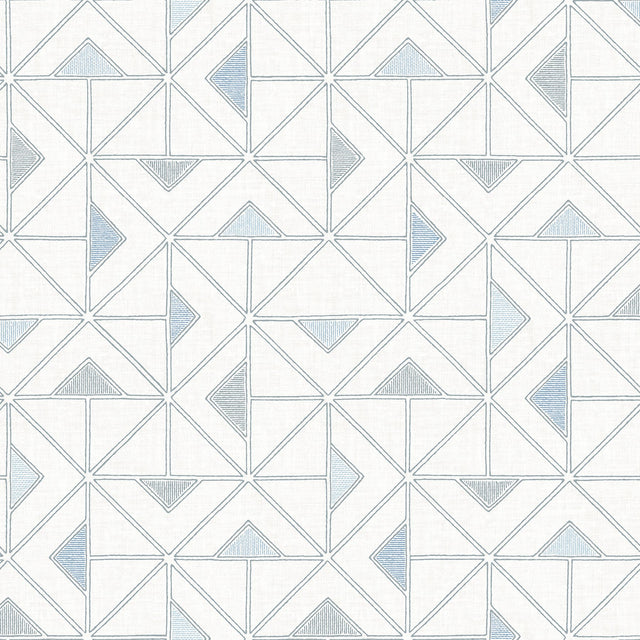 Jekyl Blue Triangles Wallpaper with Retro Geometric Pattern - A-Street Prints 4074-26635