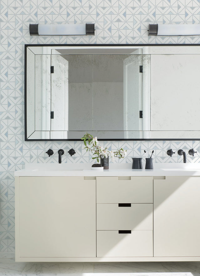 Jekyl Blue Triangles Wallpaper with Retro Geometric Pattern - A-Street Prints 4074-26635