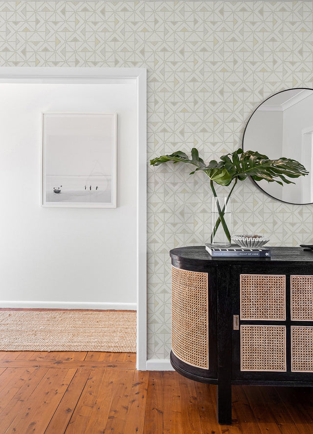 Jekyl Beige Triangles Wallpaper with Retro Geometric Pattern - A-Street Prints 4074-26636
