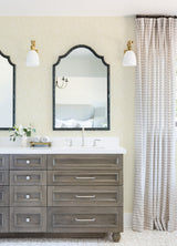 Scout Light Yellow Floral Ogee Wallpaper with Raised Ink Textured Botanical Motif - A-Street Prints 4074-26638