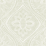 Scout Moss Floral Ogee Wallpaper with Botanical Floral Ogee Motif - A-Street Prints 4074-26643