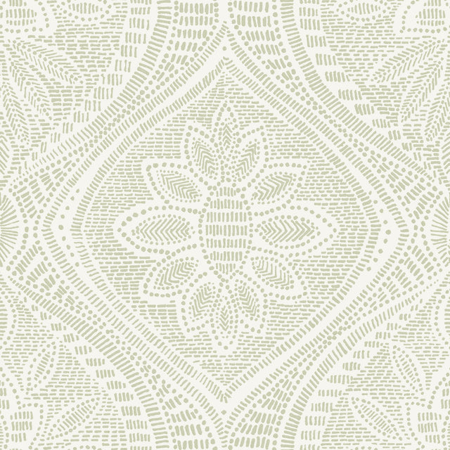 Scout Moss Floral Ogee Wallpaper with Botanical Floral Ogee Motif - A-Street Prints 4074-26643