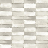 Braden Silver Tile Wallpaper with Metallic Modern Graphic Tile Pattern - A-Street Prints 4074-26645