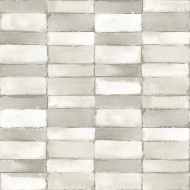 Braden Silver Tile Wallpaper with Metallic Modern Graphic Tile Pattern - A-Street Prints 4074-26645