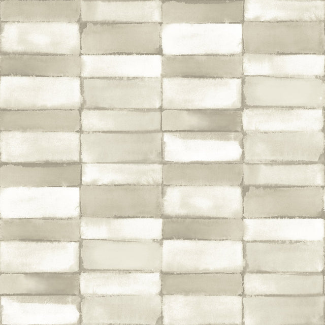 Braden Taupe Tile Wallpaper with Modern Graphic Tile Pattern - A-Street Prints 4074-26646