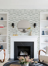 Braden Sage Tile Wallpaper with Metallic Effect, Modern Graphics Non Woven - A-Street Prints 4074-26647