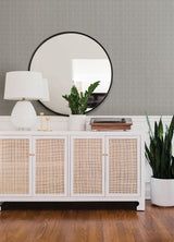 Glynn Grey Chevron Wallpaper with Faux Grasscloth Texture - A-Street Prints 4074-26650