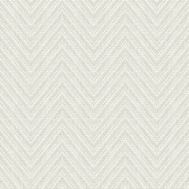 Glynn Silver Chevron Faux Grasscloth Wallpaper with Metallic Raised Ink - A-Street Prints 4074-26651