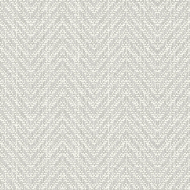 Glynn Light Grey Chevron Textured Wallpaper with Faux Grasscloth Pattern - A-Street Prints 4074-26652