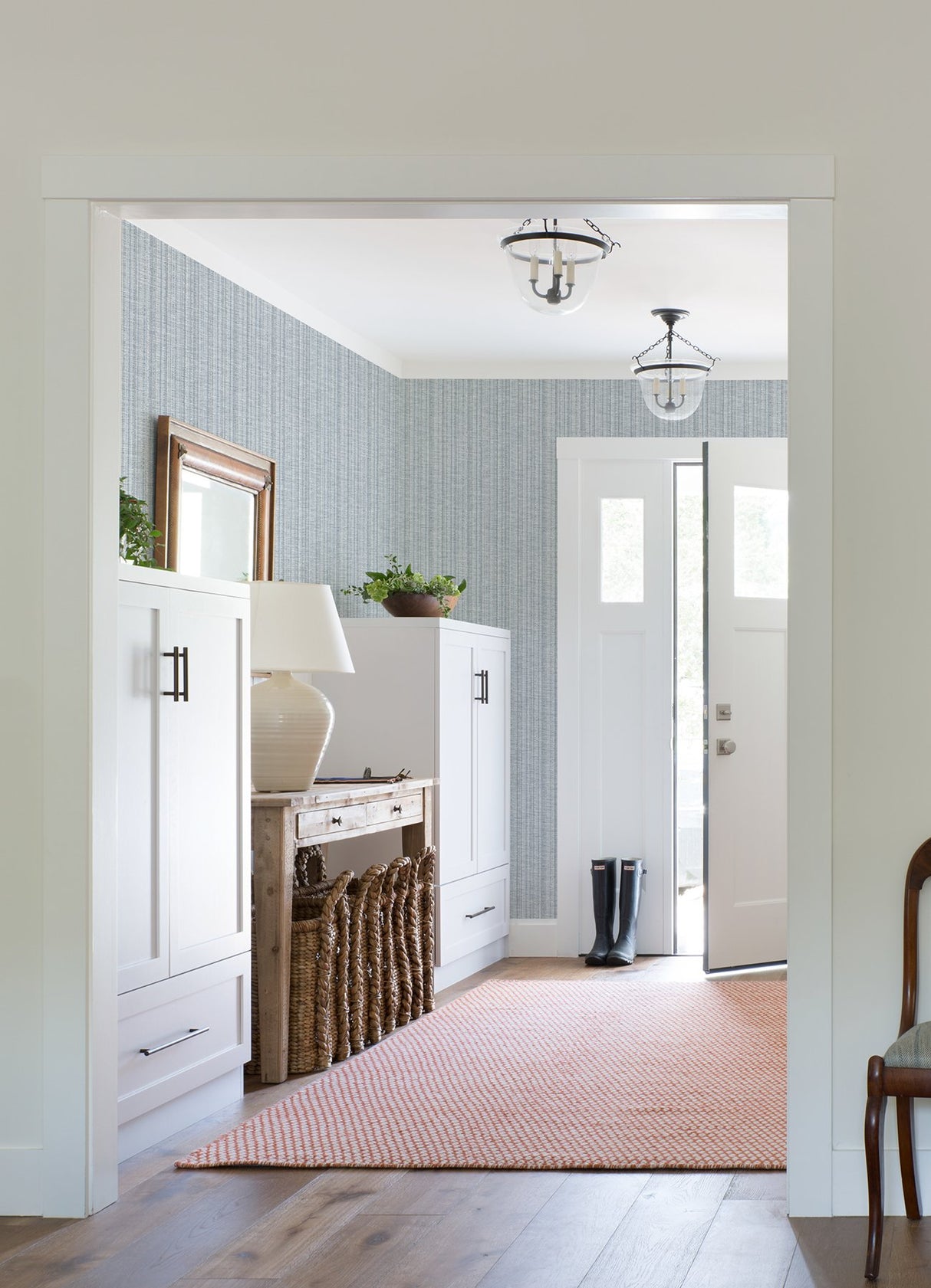 Simon Blue Woven Texture Wallpaper with Raised Ink Textured Abstract Fabric & Woven Look - A-Street Prints 4074-26656