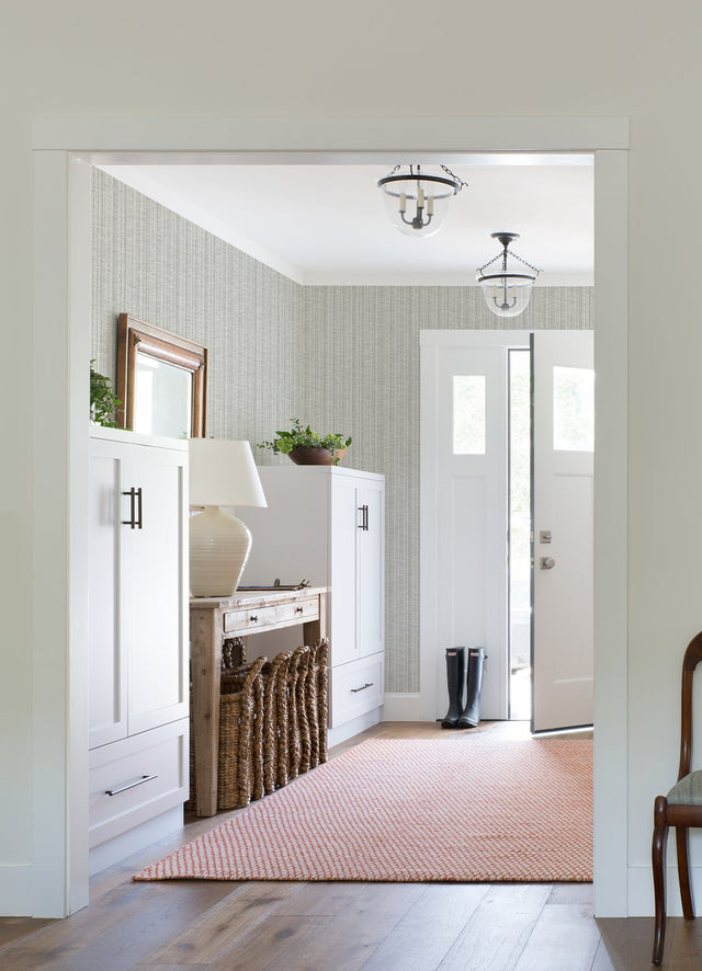 Simon Grey Woven Texture Wallpaper with Fabric & Woven Textures Pattern, Transitional - A-Street Prints 4074-26657