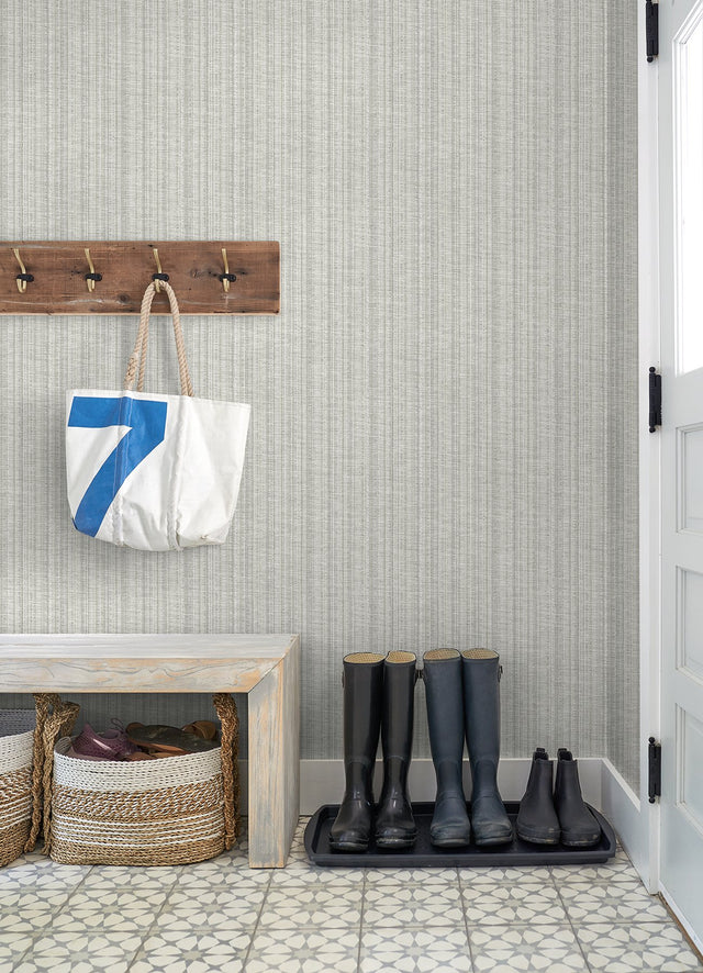 Simon Grey Woven Texture Wallpaper with Fabric & Woven Textures Pattern, Transitional - A-Street Prints 4074-26657