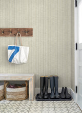 Simon Beige Woven Texture Wallpaper with Fabric & Woven Textures Pattern, Transitional Style - A-Street Prints 4074-26658