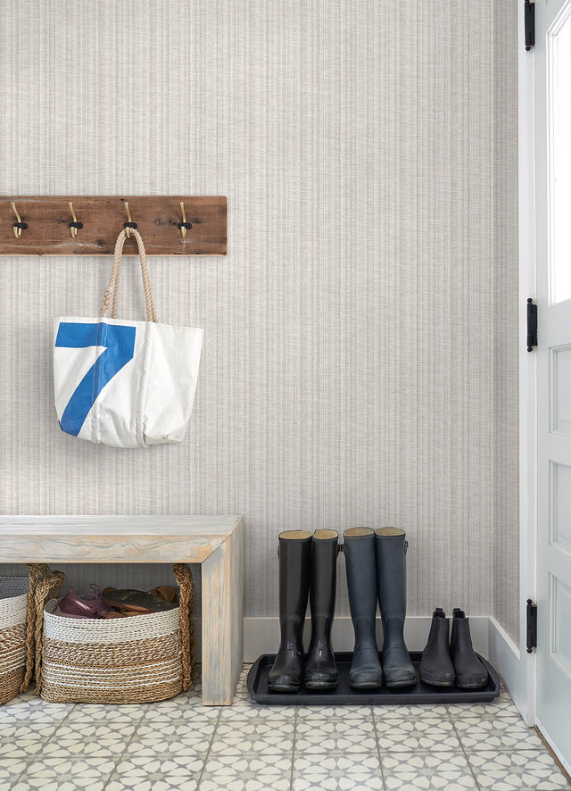 Simon Neutral Woven Texture Wallpaper with Fabric & Woven Textures Pattern - Brewster 4074-26659