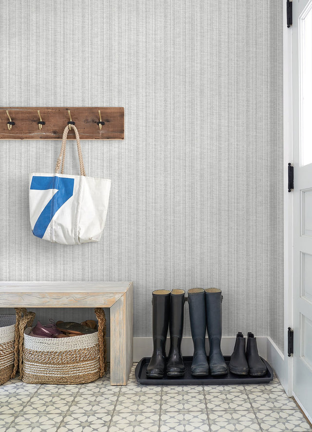 Simon Light Grey Woven Texture Wallpaper with Raised Ink Fabric Texture - A-Street Prints 4074-26660
