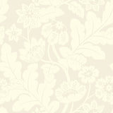 Augusta White Flock Damask Wallpaper with Botanical Floral Motif - A-Street Prints 4074-87376