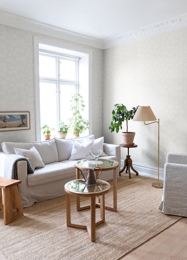 Lizette Cream Charming Floral Wallpaper with Botanical Country Motif - A-Street Prints 4080-15907