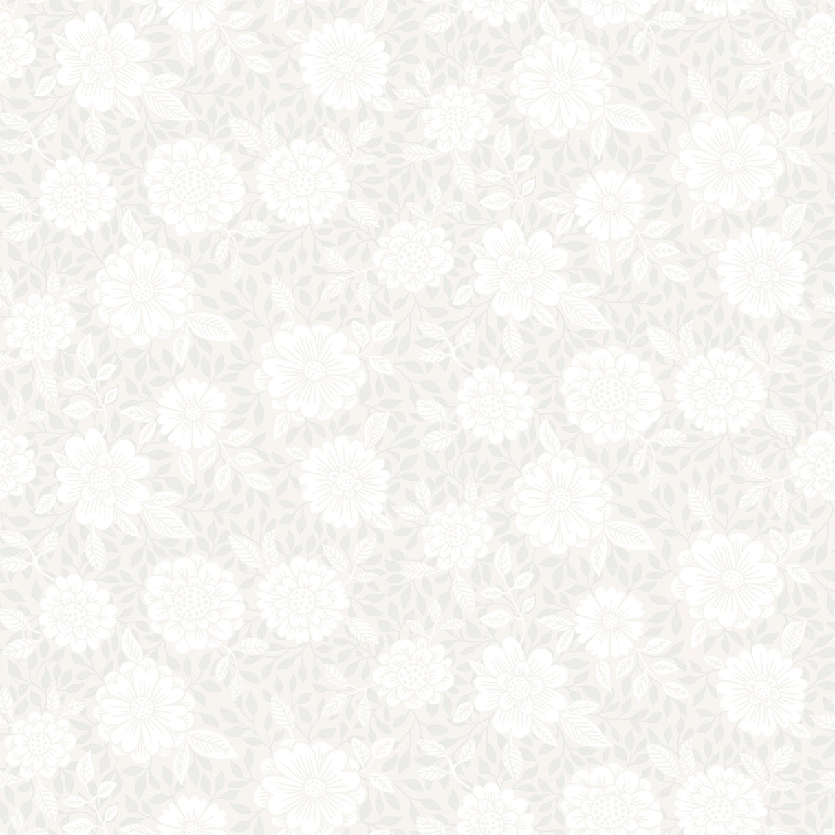 Lizette Light Grey Charming Floral Wallpaper with Country Botanical Flowers - A-Street Prints 4080-15908