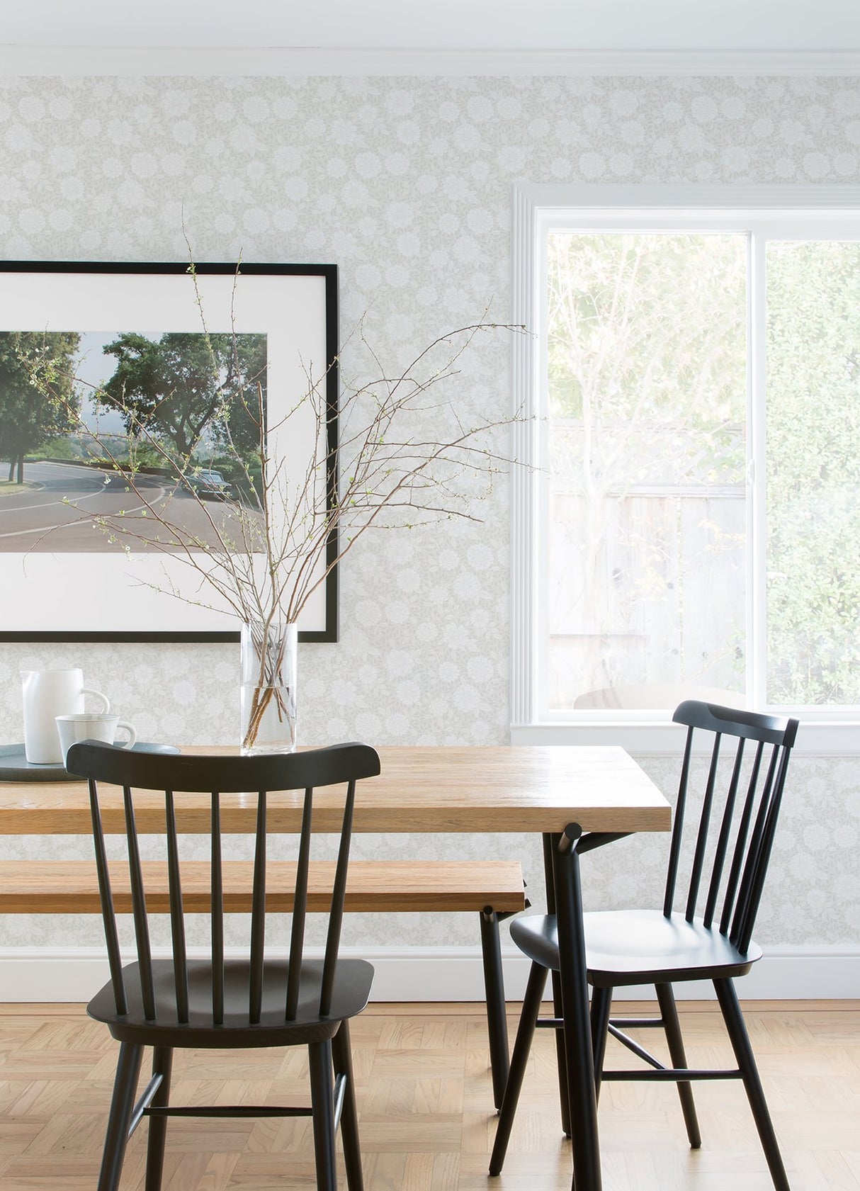Lizette Light Grey Charming Floral Wallpaper with Country Botanical Flowers - A-Street Prints 4080-15908