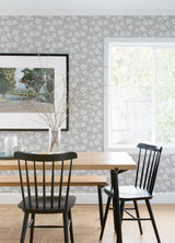 Lizette Grey Charming Floral Wallpaper with Botanical Flowers Pattern, Country Style - A-Street Prints 4080-15909