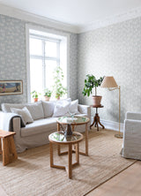 Lizette Light Blue Charming Floral Wallpaper with Country Botanical Flowers - A-Street Prints 4080-15912