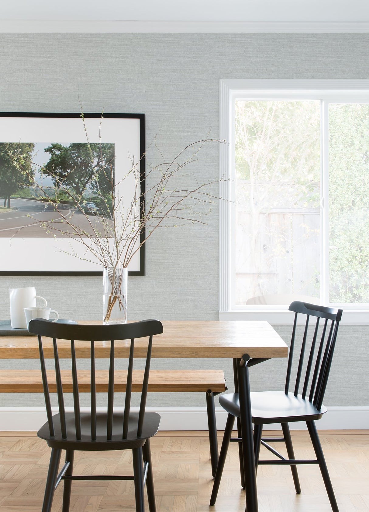 Agave Grey Faux Grasscloth Wallpaper with Modern Faux Grasscloth Pattern - A-Street Prints 4080-24278
