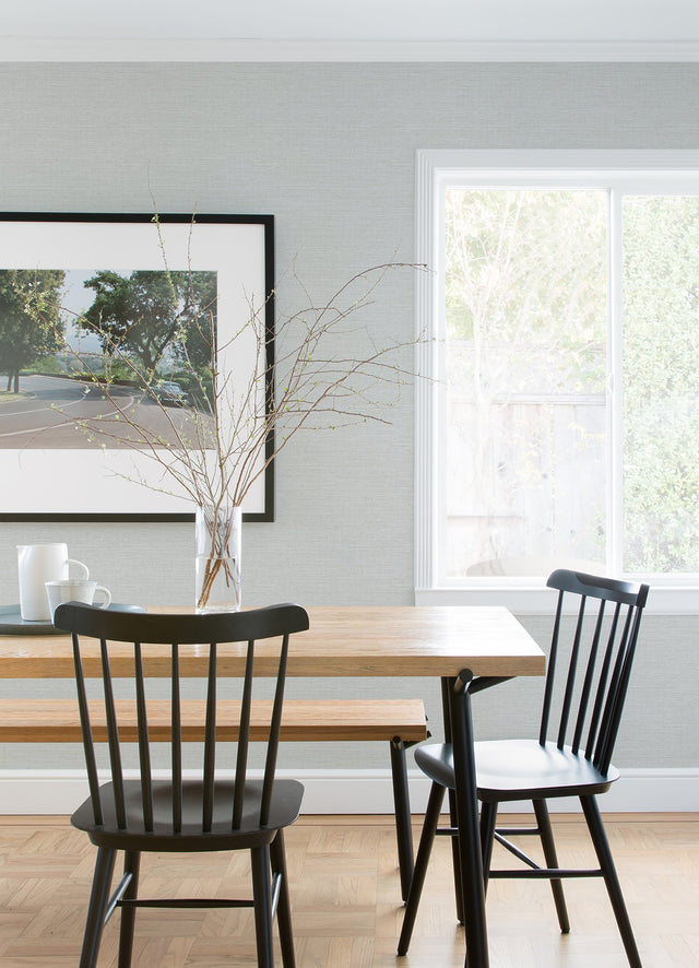 Agave Grey Faux Grasscloth Wallpaper with Modern Faux Grasscloth Pattern - A-Street Prints 4080-24278