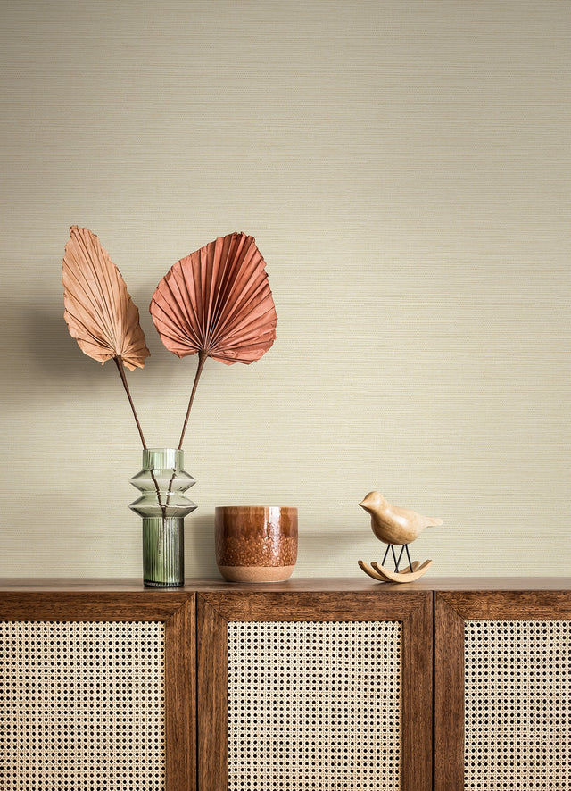 Agave Light Yellow Faux Grasscloth Wallpaper with Raised Ink Modern Graphics - A-Street Prints 4080-24280
