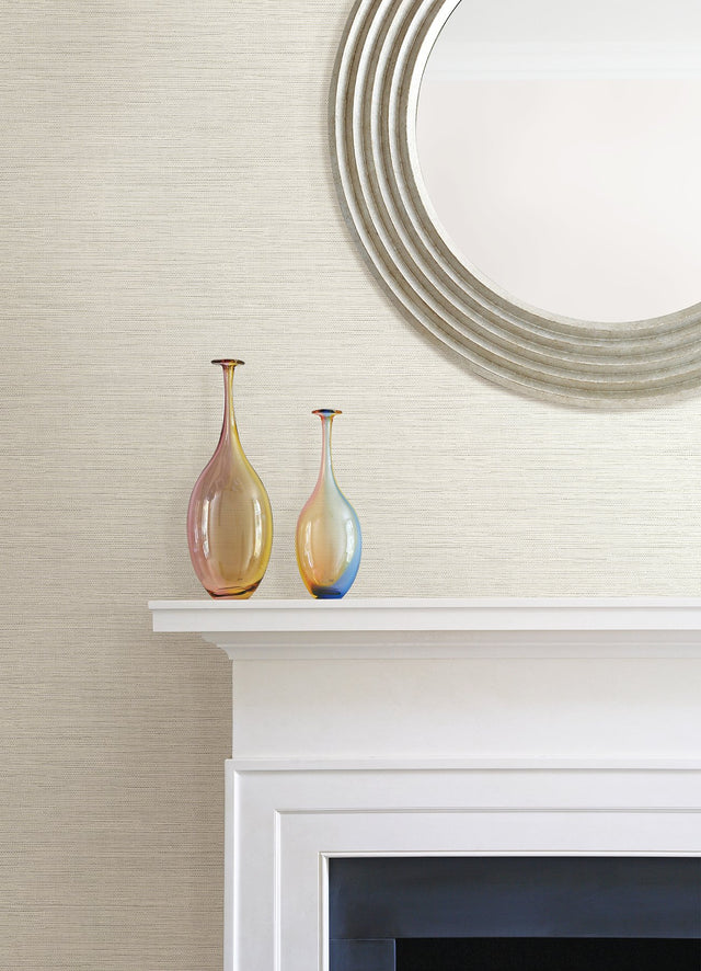 Agave Light Grey Faux Grasscloth Wallpaper with Modern Faux Grasscloth Texture - A-Street Prints 4080-24281
