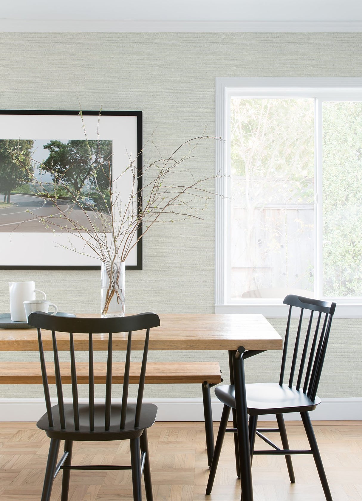 Agave Light Grey Faux Grasscloth Wallpaper with Modern Faux Grasscloth Texture - A-Street Prints 4080-24281