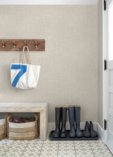 Lanister Taupe Texture Wallpaper with Faux Fabric Woven Look - A-Street Prints 4080-26233
