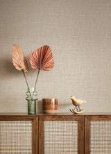 Lanister Taupe Texture Wallpaper with Faux Fabric Woven Look - A-Street Prints 4080-26233