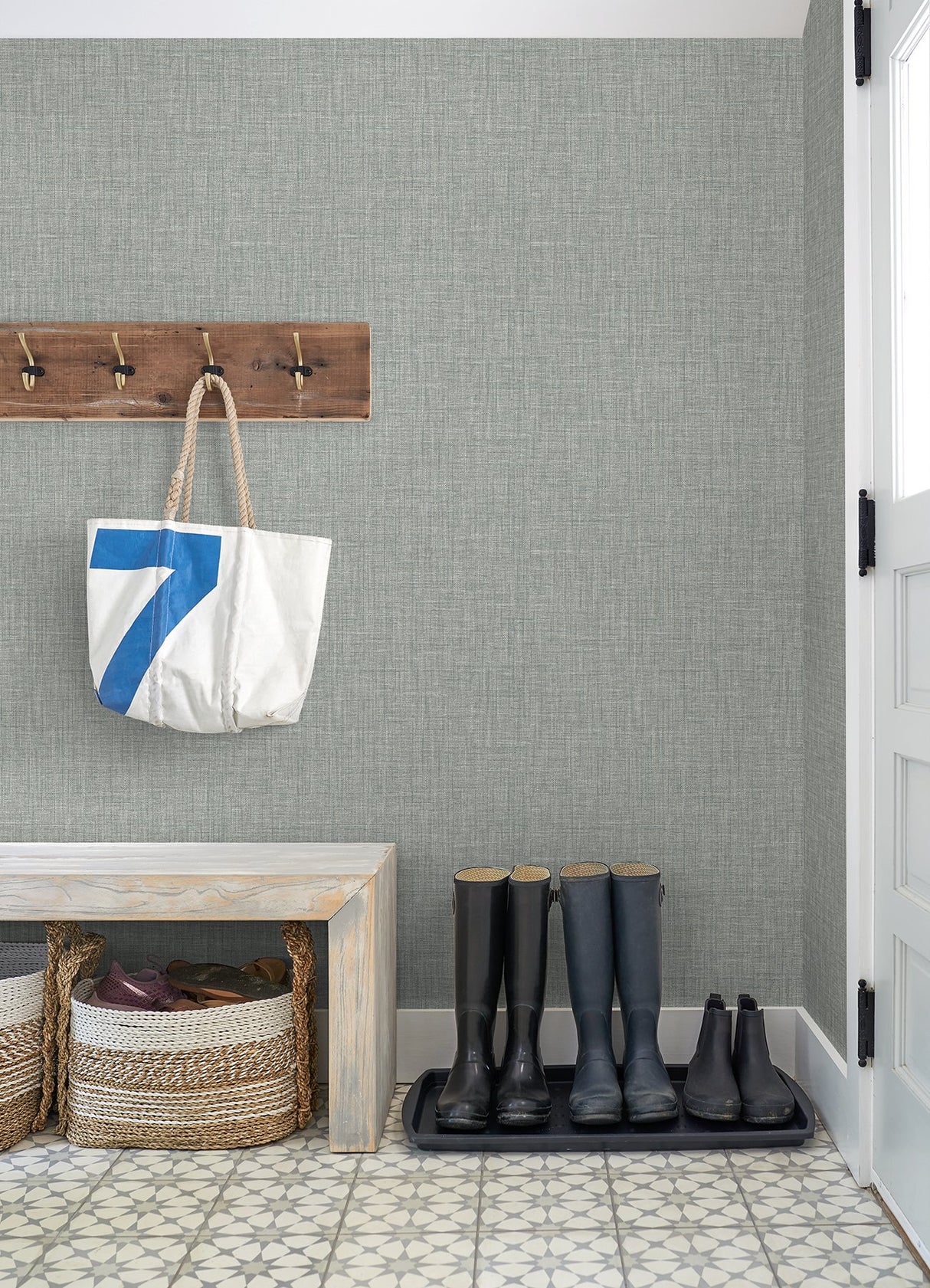 Lanister Stone Texture Wallpaper with Fabric & Woven Textures Pattern, Modern Style - A-Street Prints 4080-26234