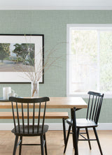 Lanister Green Texture Wallpaper with Fabric & Woven Textures Pattern, Modern Style - A-Street Prints 4080-26235