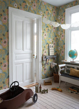 Anemone Mustard Floral Wallpaper with Botanical Flowers Motif, Bohemian Style - A-Street Prints 4080-33002