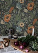 Anemone Multicolor Floral Wallpaper with Arts & Crafts Floral Pattern - A-Street Prints 4080-33003